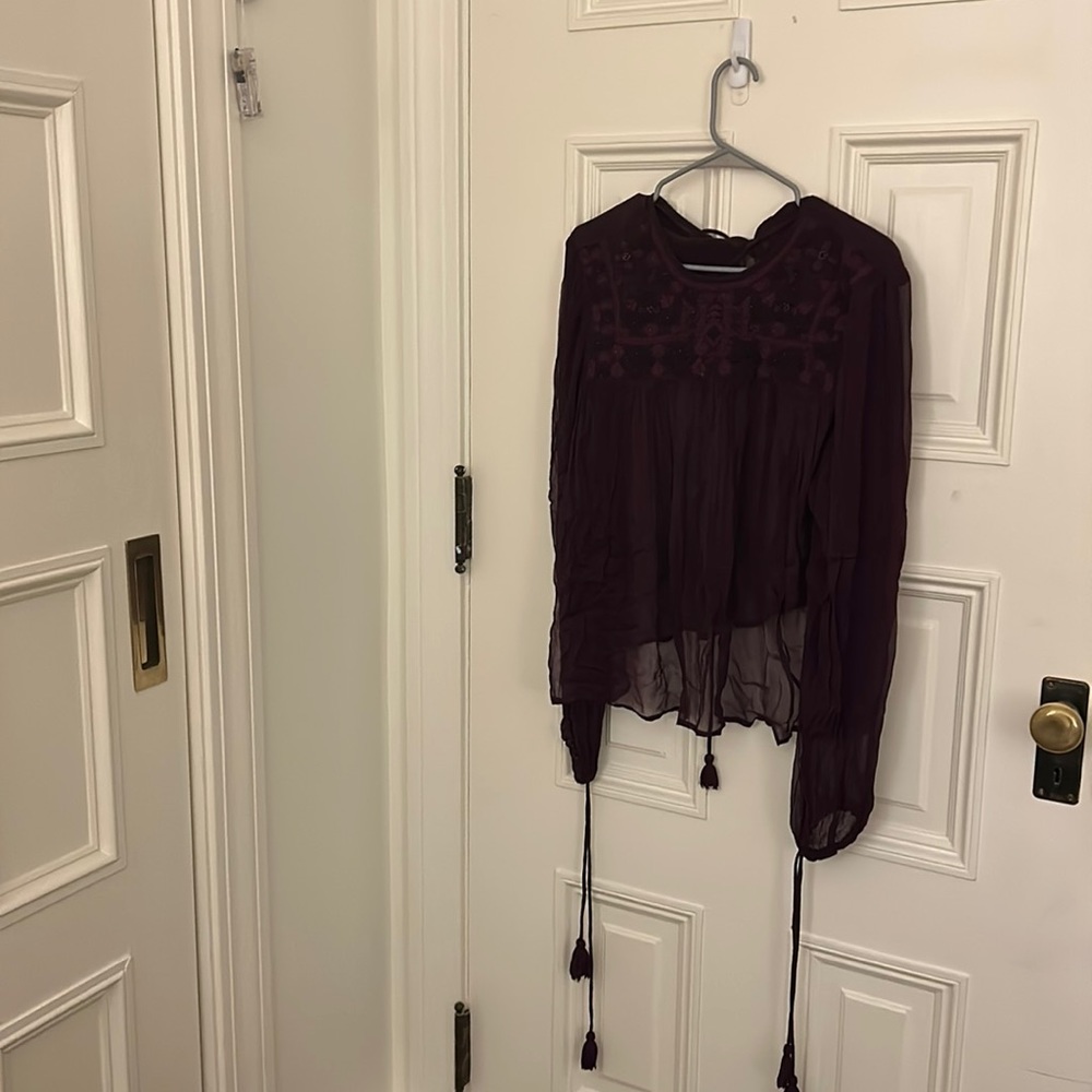 Sheer Purple Free People Top Size Large